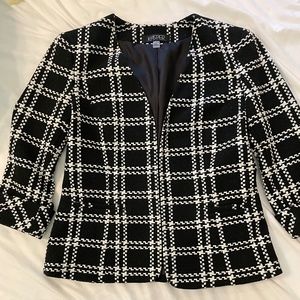 Black Plaid Kasper Blazer size 8
